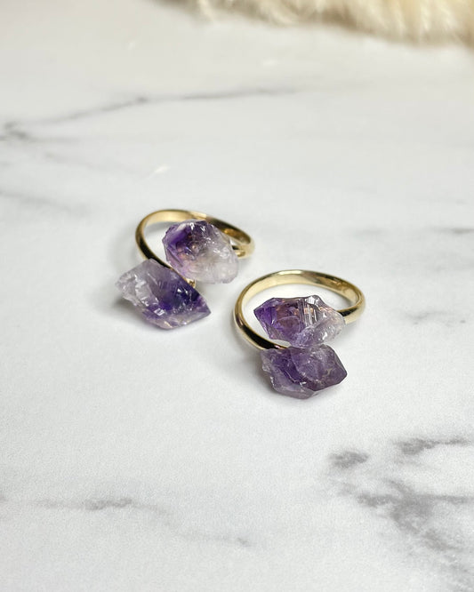 AMETHYST RING GALVANISIERT GOLD