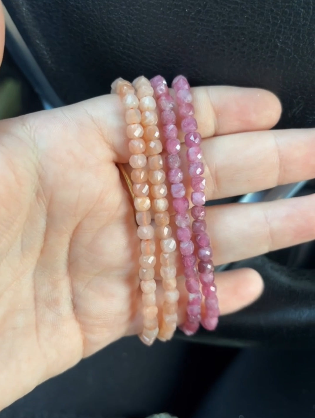 PEACHY MOONSTONE GLITZERARMBAND