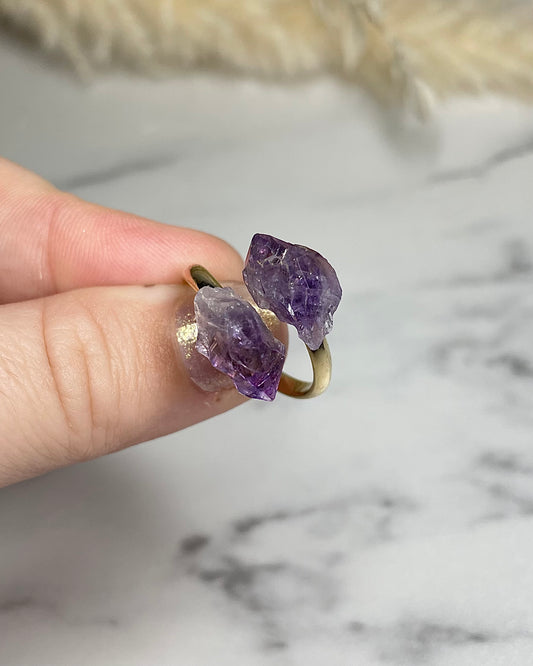 AMETHYST RING GALVANISIERT GOLD